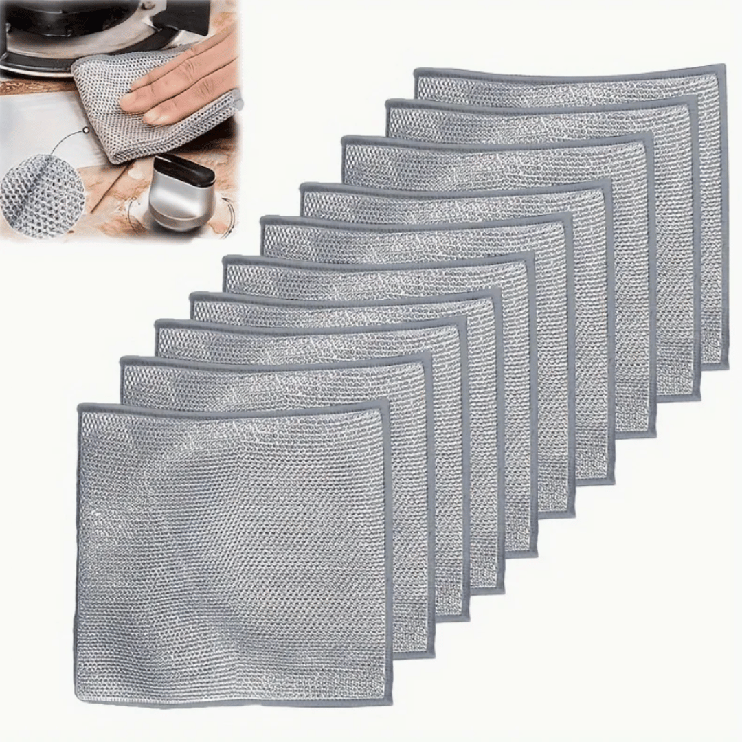 Set 10x Lavete din Fibra Abraziva Pentru Vesela- 5+5 Gratis!