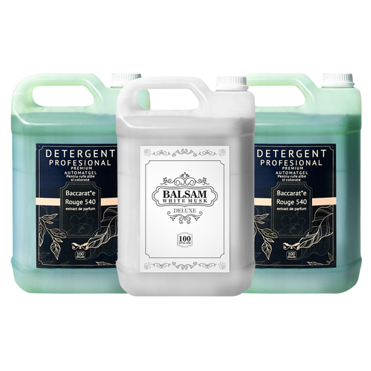 Pachetul cu 2x Detergent Profesional Baccarat + 1x Balsam White Musk Deluxe